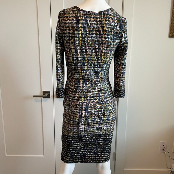 Joseph Ribkoff Modelo 164708X Scoop Nk 3/4 Slv Side Zip Abstract Print Dress 2 - Picture 10 of 15